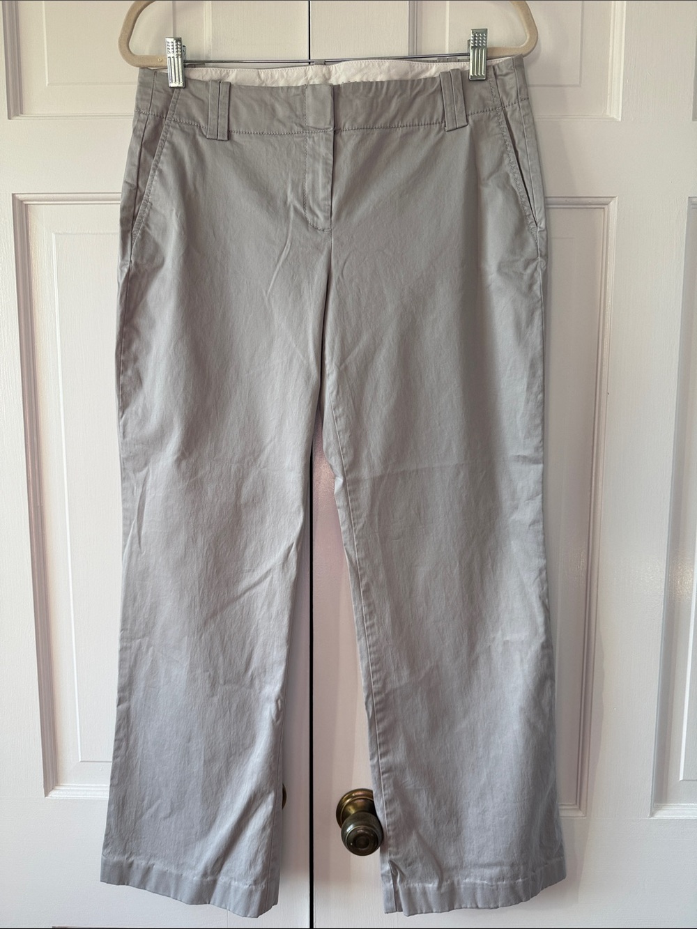 LOFT Gray Taupe Cotton Bootleg Cotton Pants Marisa Style Size 8